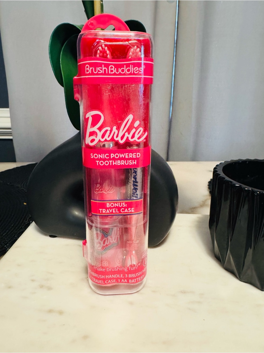 Barbie Pink Sonic Powered Toothbrush with Travel Case
